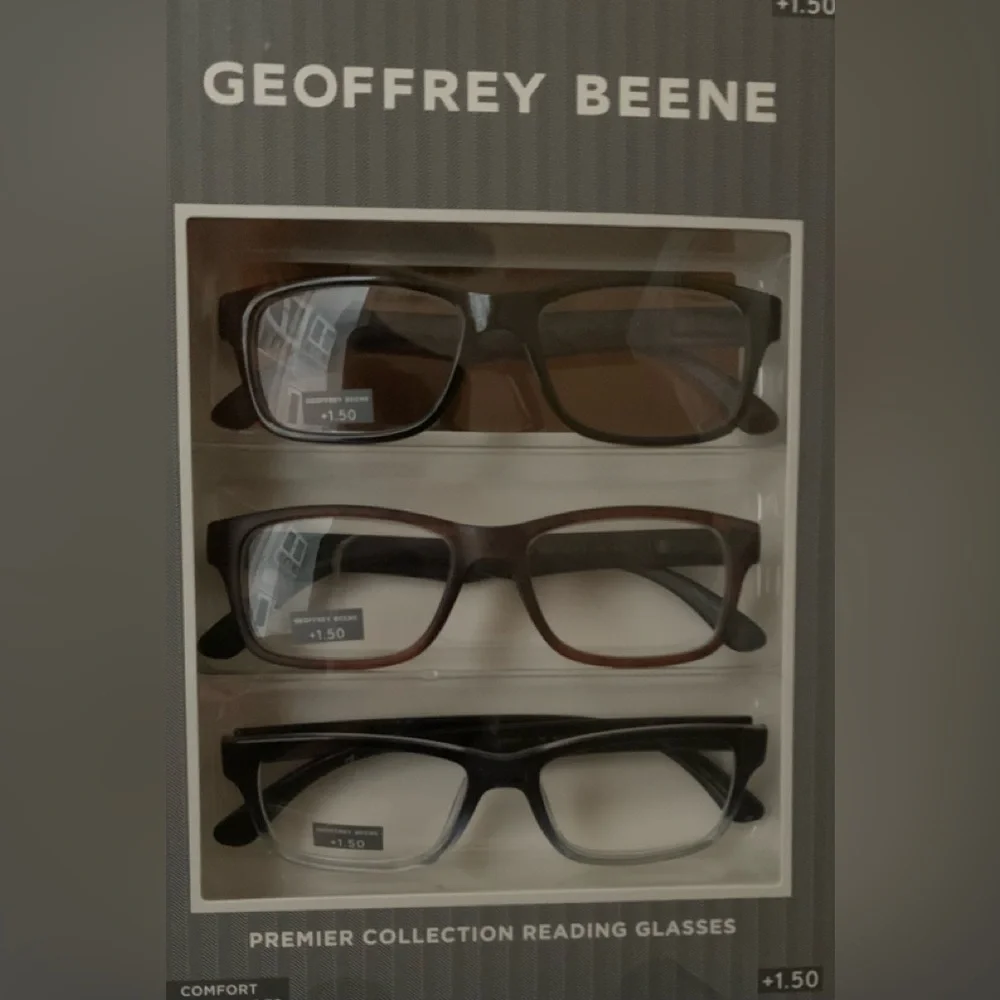 GEOFFREY BEENE unisex  +1.50 readers (3) pair NIB NWT